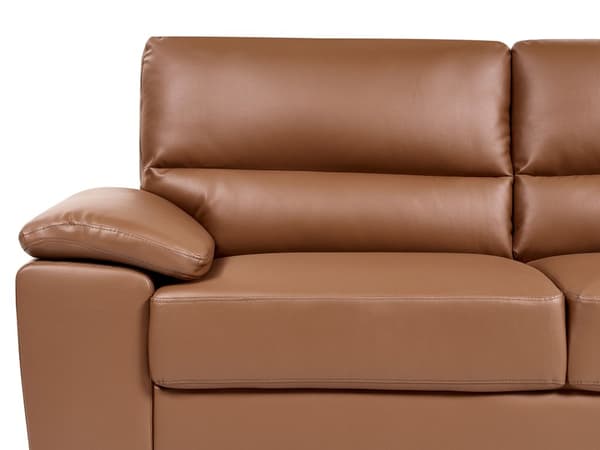 3-seters Sofa Gyllenbrun Imitert Skinn Moderne Sofistikert