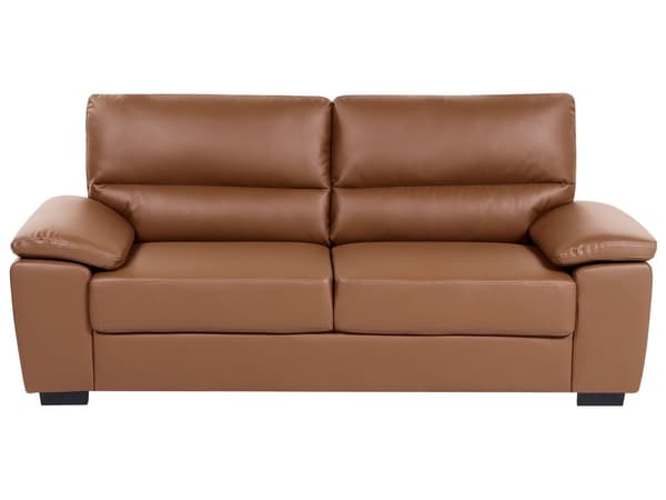 3-seters Sofa Gyllenbrun Imitert Skinn Moderne Sofistikert