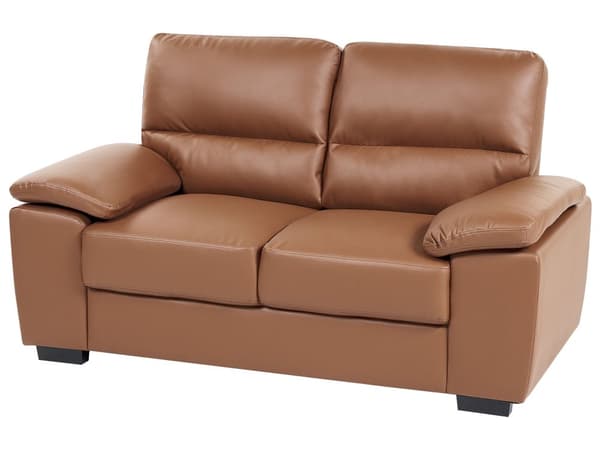 2-seters Sofa Gyllenbrun Imitert Skinn Stuen Moderne stil