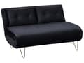 Miniatyrbillede 7 af 11: Sofasæt Sort Velour 1- og 2-personers Sovesofa med Puder Metal Hårnåleben Glamourøs Stil