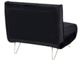 Miniatyrbillede 11 af 11: Sofasæt Sort Velour 1- og 2-personers Sovesofa med Puder Metal Hårnåleben Glamourøs Stil