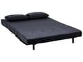 Miniatyrbillede 7 af 11: Sovesofa Sort Velour 2-personers Udfoldelig Sovesofa Armløs med 2 Hynder Metal Guld ben Glamourøs Stil