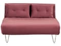 Miniatyrbillede 6 af 11: Sofasæt Lyserød Velour 1- og 2-personers sovesofa med Puder Metal Hårnåleben Glamourøs Stil