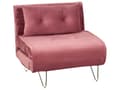 Miniatyrbillede 11 af 11: Sofasæt Lyserød Velour 1- og 2-personers sovesofa med Puder Metal Hårnåleben Glamourøs Stil