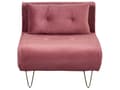 Miniatyrbillede 1 af 11: Lille Sofa Lyserød Sort Velour 1-personers Udtrækbar Sovesofa Armløs med Pude Metal Guld Ben Glamourøs Stil