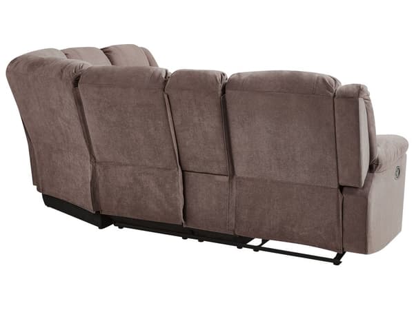 Hjørnesofa med hvilefunksjon Taupe Beige Stoff 5-seter Manuell Oppbevaring Armlener Koppholder