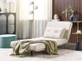 Miniatyrbilde 5 av 11: Sittegruppe Beige Fløyel Enkeltseng og 2-seters Sovesofa med Puter Metall Hårnålsben Glamour