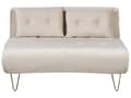 Miniatyrbilde 6 av 11: Sittegruppe Beige Fløyel Enkeltseng og 2-seters Sovesofa med Puter Metall Hårnålsben Glamour