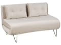 Miniatyrbilde 7 av 11: Sittegruppe Beige Fløyel Enkeltseng og 2-seters Sovesofa med Puter Metall Hårnålsben Glamour
