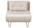 Miniatyrbilde 10 av 11: Sittegruppe Beige Fløyel Enkeltseng og 2-seters Sovesofa med Puter Metall Hårnålsben Glamour