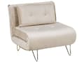 Miniatyrbilde 11 av 11: Sittegruppe Beige Fløyel Enkeltseng og 2-seters Sovesofa med Puter Metall Hårnålsben Glamour