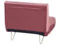 Miniatyrbilde 8 av 11: Liten Sovesofa Rosa Fløyel 1 Seter Sammenleggbar Sovesofa Armløs Med Pute Metall Svarte Ben Glamour