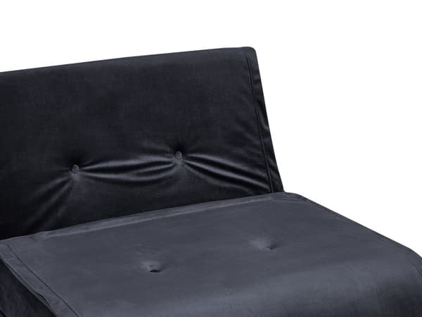 Sovesofa Sofa Svart Fløyel 2-seters Uttrekkbar uten armer med 2 puter Metall Gullben Glamour