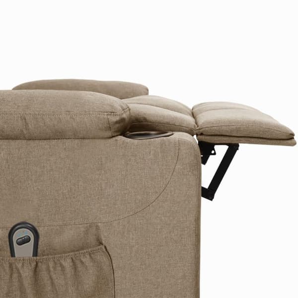 vidaXL Elektrisk reclinerfåtölj taupe tyg