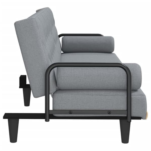 vidaXL Bäddsoffa med armstöd ljusgrå tyg