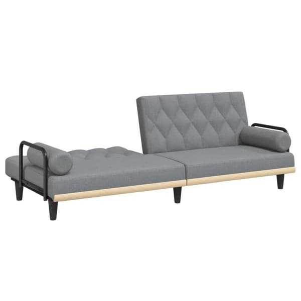 vidaXL Bäddsoffa med armstöd ljusgrå tyg