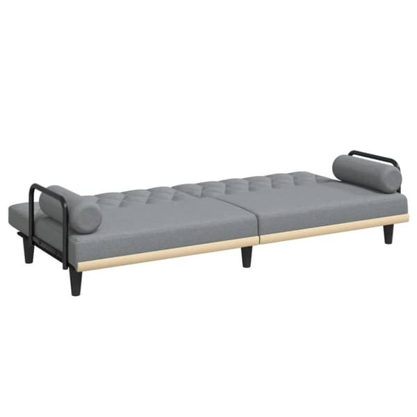 vidaXL Bäddsoffa med armstöd ljusgrå tyg