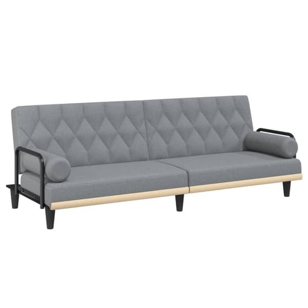 vidaXL Bäddsoffa med armstöd ljusgrå tyg