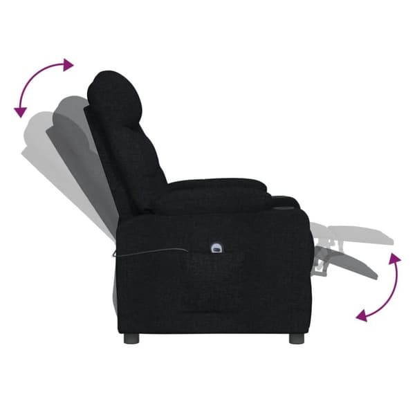 vidaXL Elektrisk reclinerfåtölj svart tyg