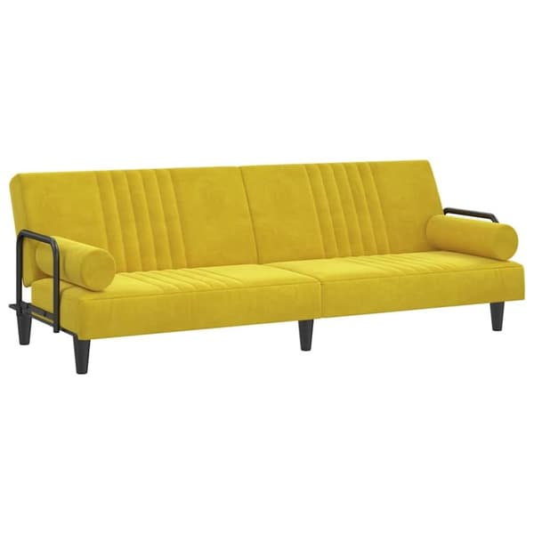 vidaXL Bäddsoffa med armstöd gul sammet