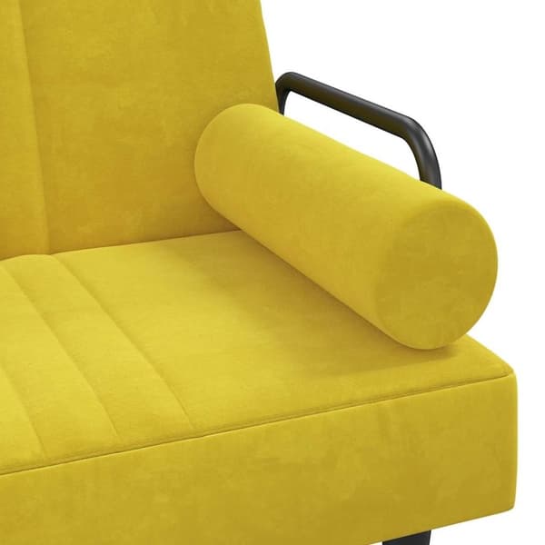 vidaXL Bäddsoffa med armstöd gul sammet