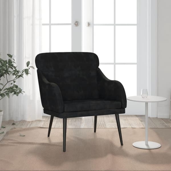 vidaXL lænestol 63x76x80 cm velour sort