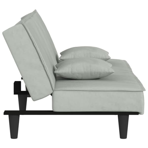vidaXL Bäddsoffa ljusgrå sammet