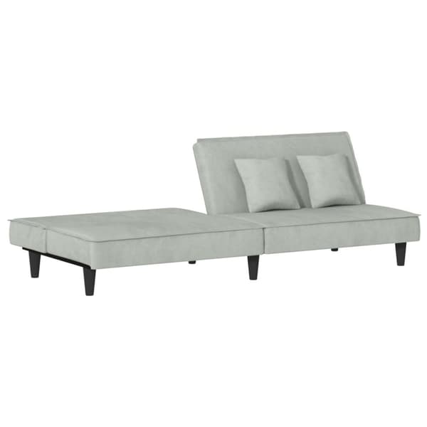 vidaXL Bäddsoffa ljusgrå sammet