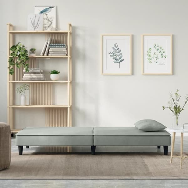 vidaXL Bäddsoffa ljusgrå sammet