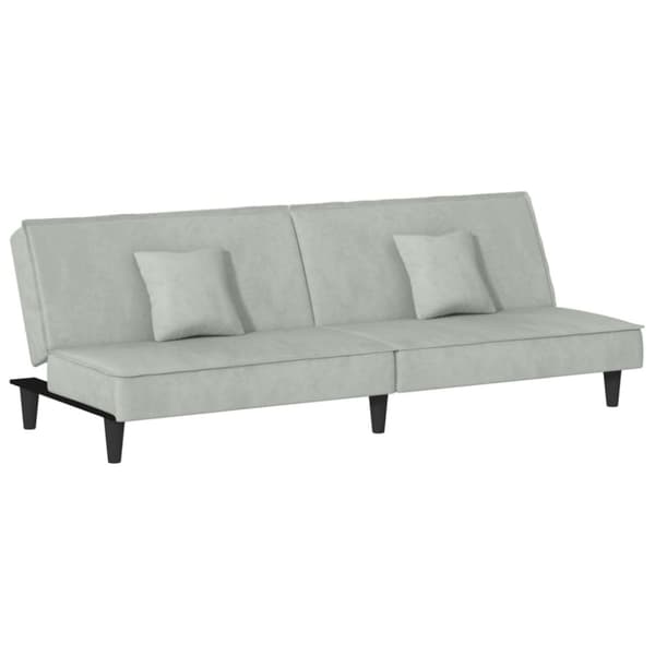vidaXL Bäddsoffa ljusgrå sammet
