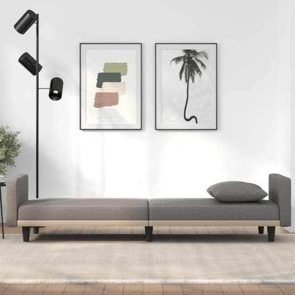 vidaXL sovesofa med hynder stof gråbrun