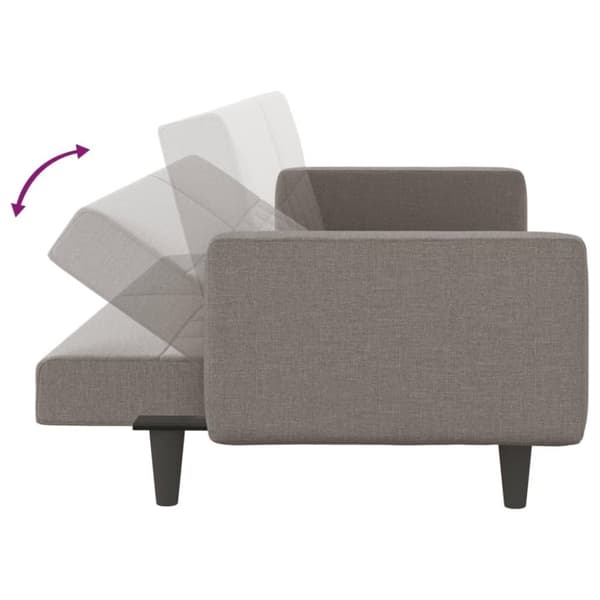 vidaXL sovesofa med hynder stof gråbrun