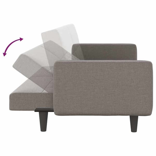 vidaXL sovesofa med hynder stof gråbrun