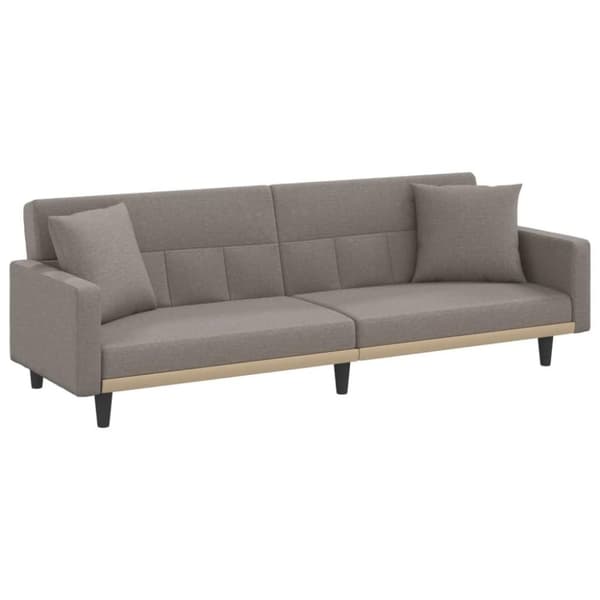vidaXL sovesofa med hynder stof gråbrun