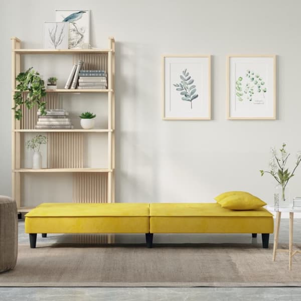 vidaXL Bäddsoffa gul sammet