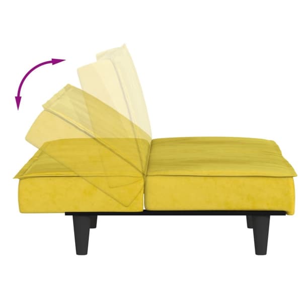 vidaXL Bäddsoffa gul sammet