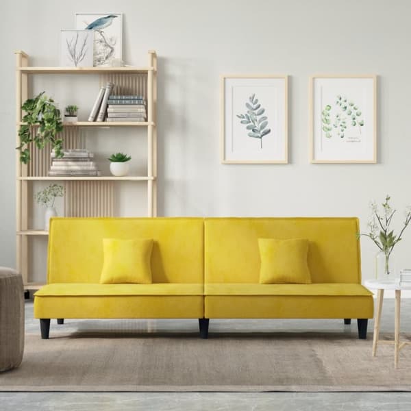 vidaXL Bäddsoffa gul sammet