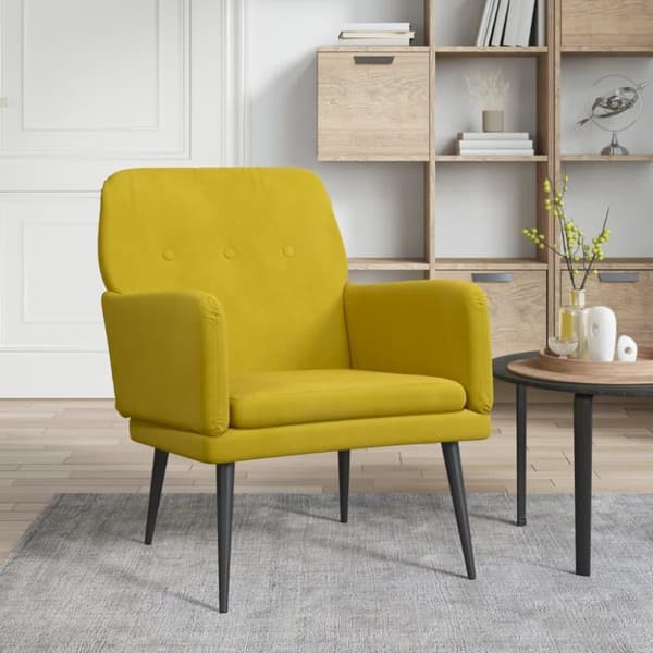 vidaXL lænestol 62x79x79 cm velour gul