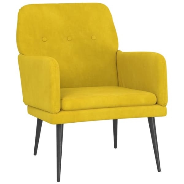 vidaXL lænestol 62x79x79 cm velour gul