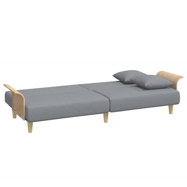 vidaXL Bäddsoffa med armstöd ljusgrå tyg