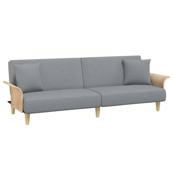 vidaXL Bäddsoffa med armstöd ljusgrå tyg