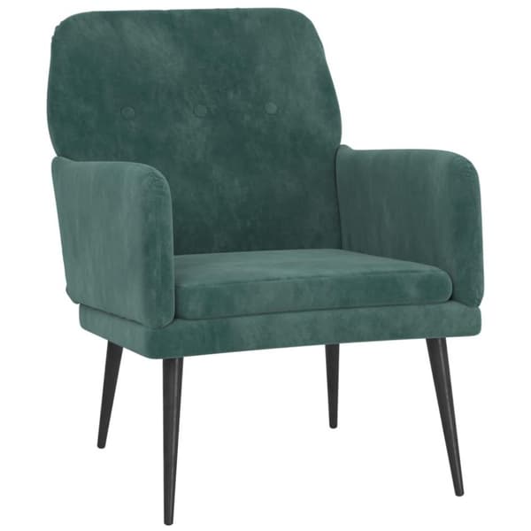 vidaXL lænestol 62x79x79 cm velour mørkegrøn