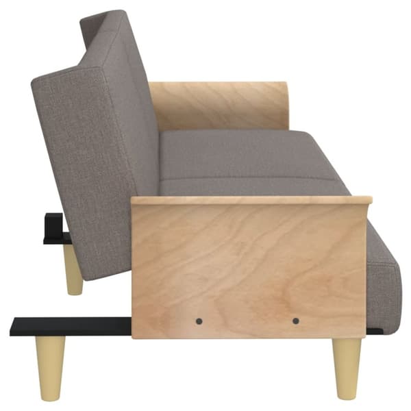 vidaXL Bäddsoffa med armstöd taupe tyg