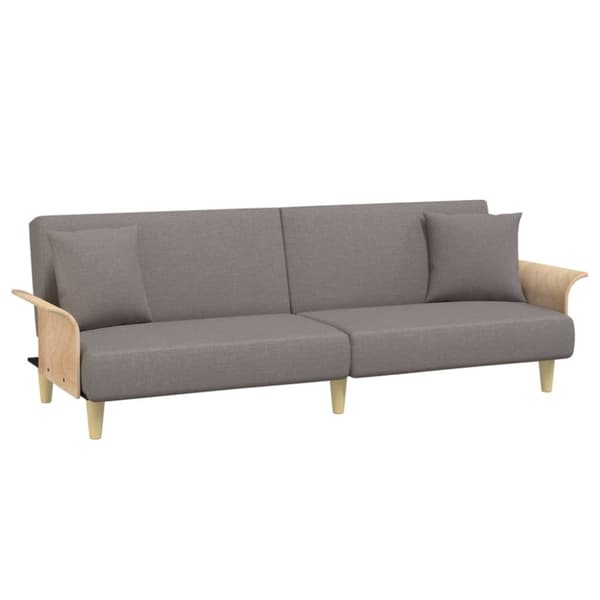 vidaXL Bäddsoffa med armstöd taupe tyg