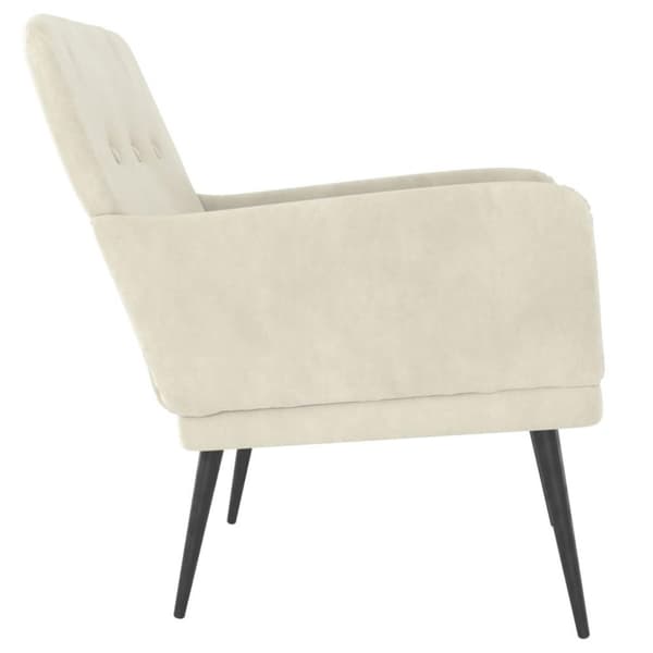vidaXL lænestol 62x79x79 cm velour cremefarvet