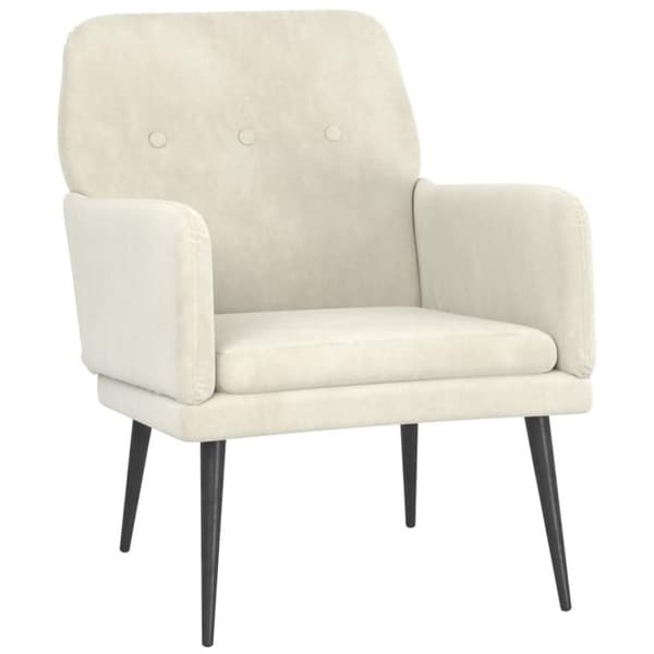 vidaXL lænestol 62x79x79 cm velour cremefarvet