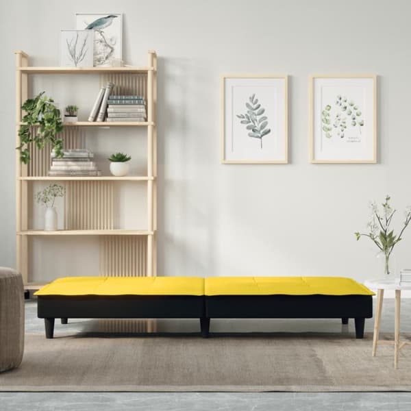 vidaXL Bäddsoffa ljusgul tyg