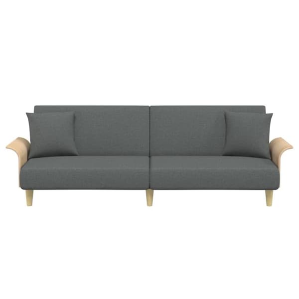 vidaXL Bäddsoffa med armstöd mörkgrå tyg