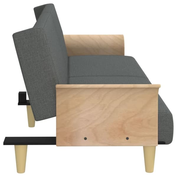 vidaXL Bäddsoffa med armstöd mörkgrå tyg