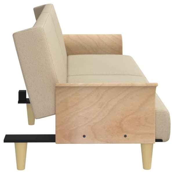vidaXL Bäddsoffa med armstöd gräddvit tyg